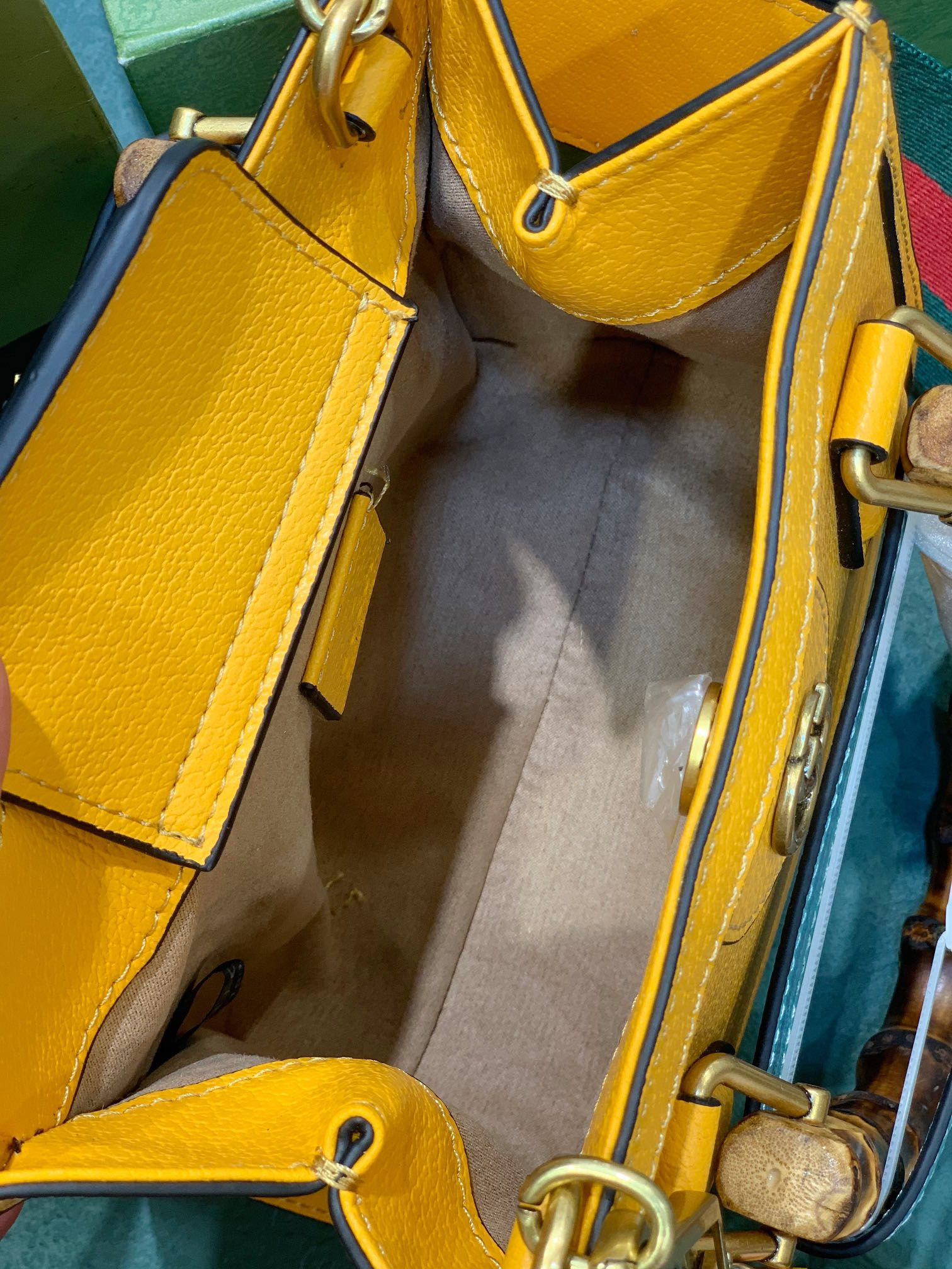 G*u*i diana mini tote bag orange 20w x 16h x 10d cm