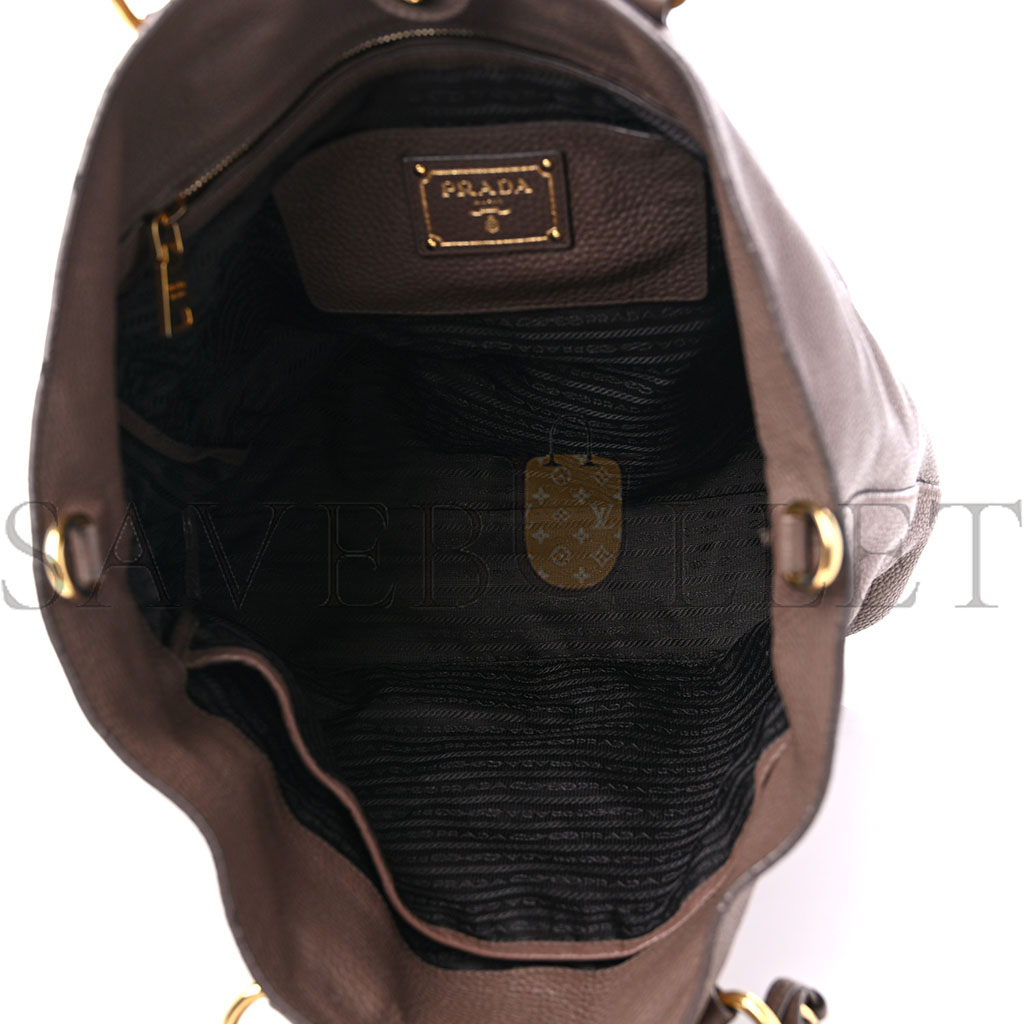 Pra*a vitello daino shopping tote palissandro (35*34*13cm)