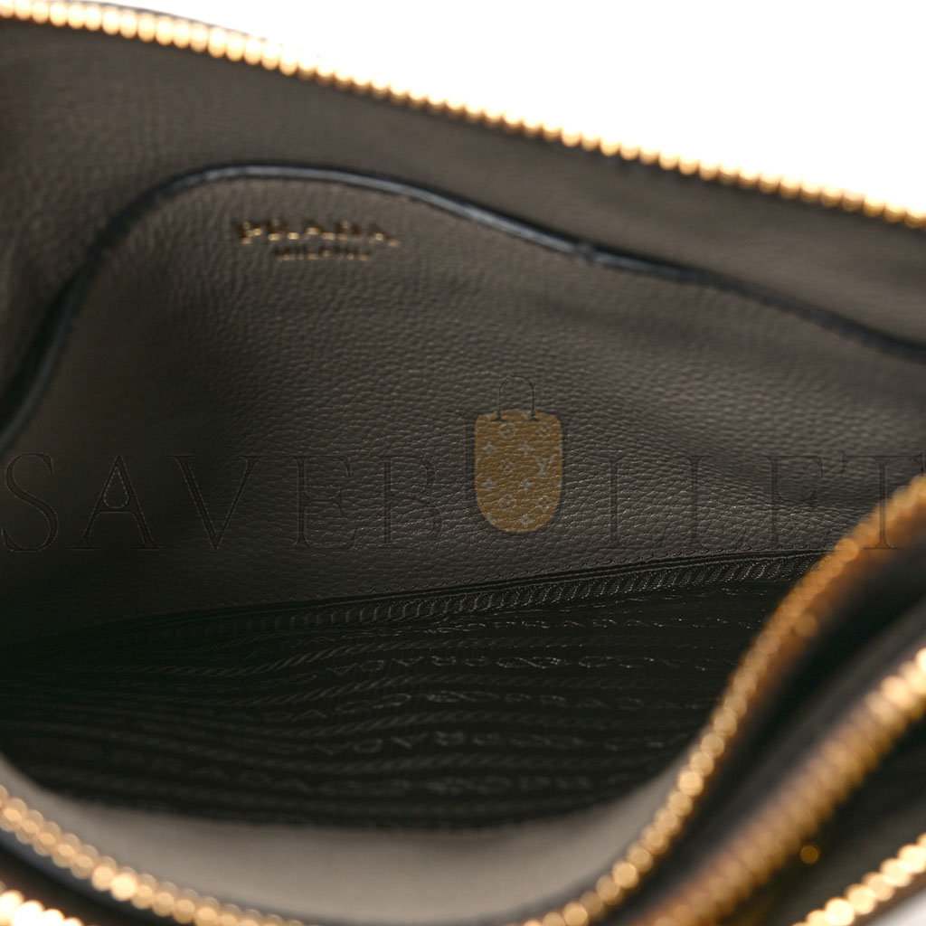 Pra*a vitello phenix double zip crossbody bag argilla (24*17*2cm)