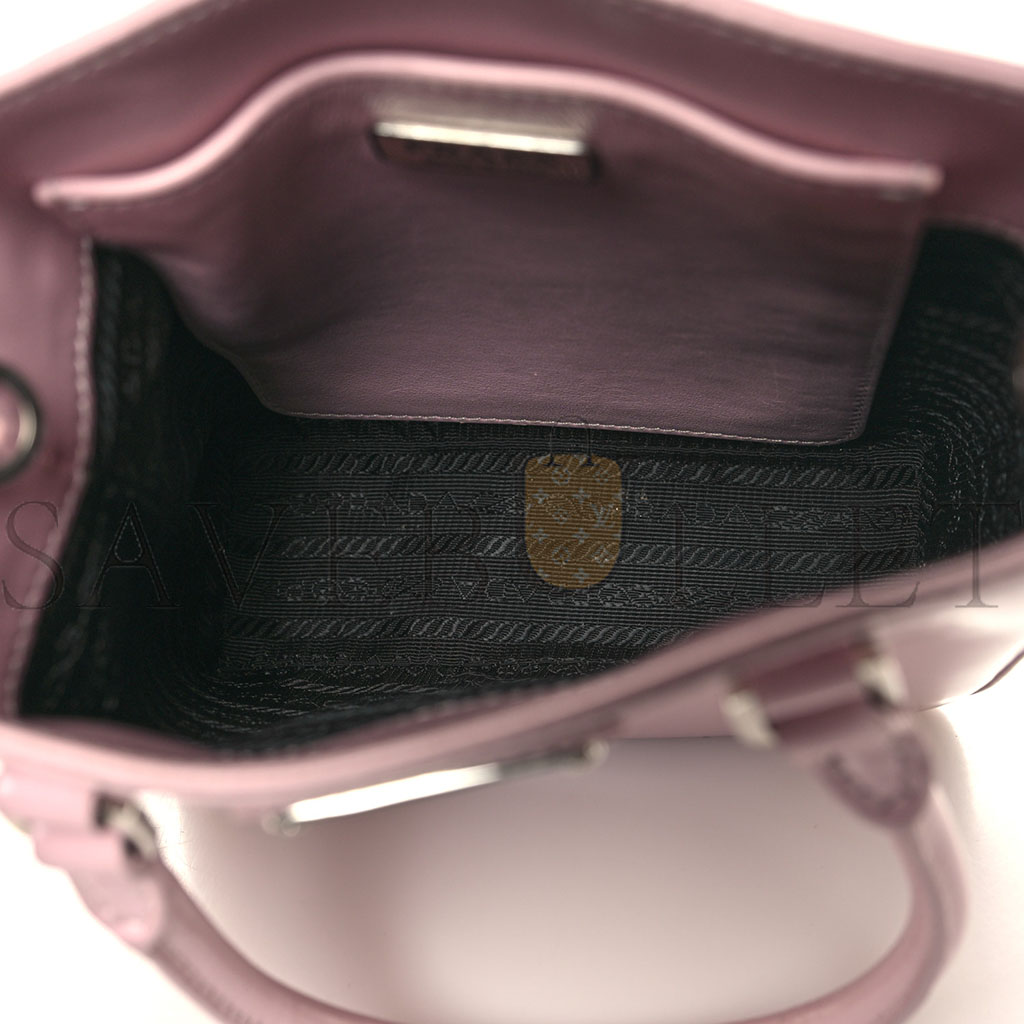 Pra*a brushed calfskin small tote alabastro (18*16*5cm)