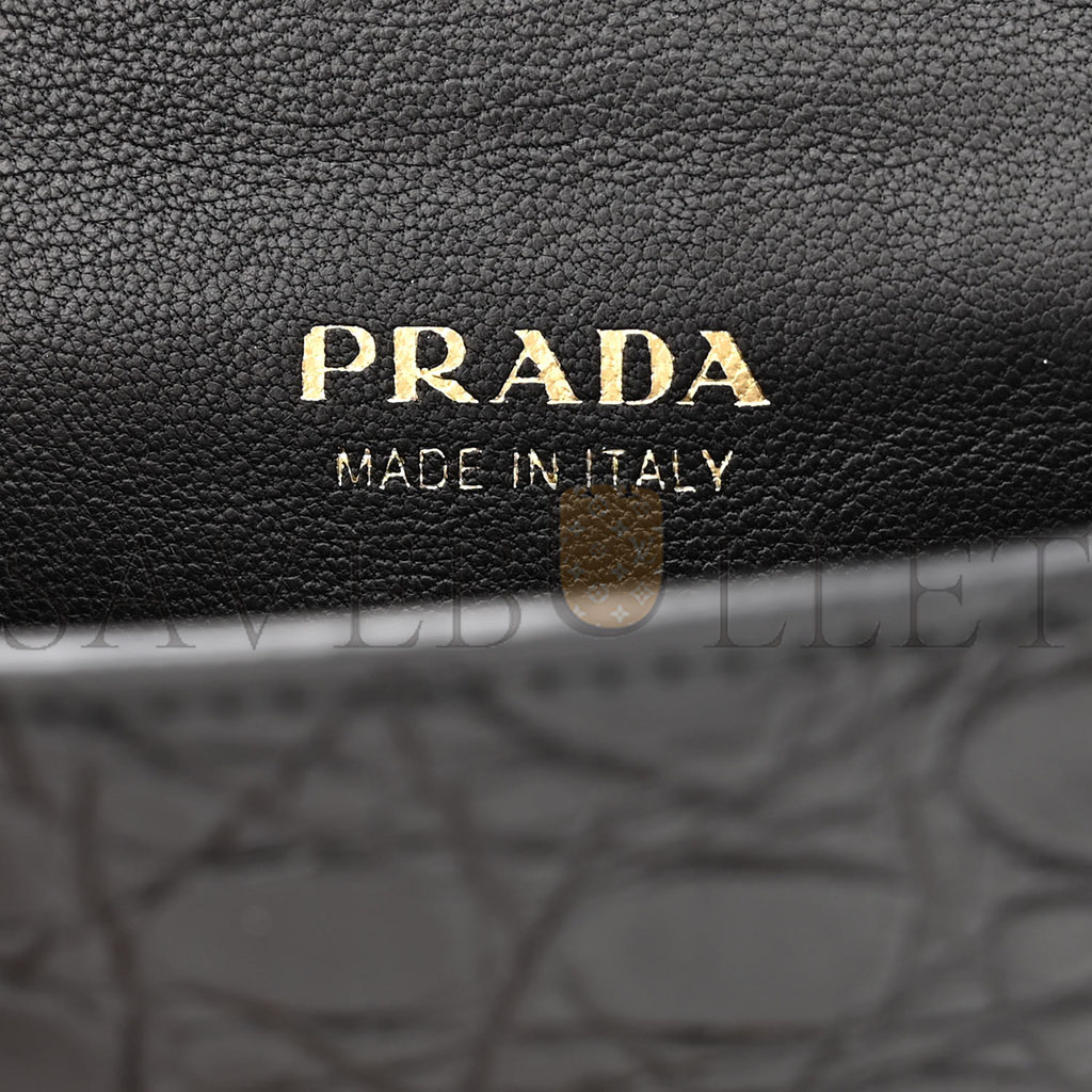 Pra*a crocodile micro cahier bag black (10*9*5cm)