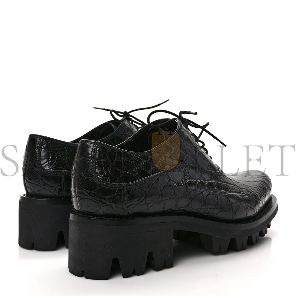Pra*a crocodile lace up 50mm loafers 39 black