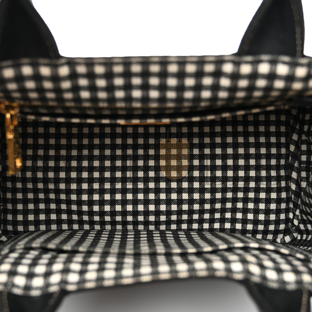 Pra*a canapa small logo tote black talco (27*20*15cm)