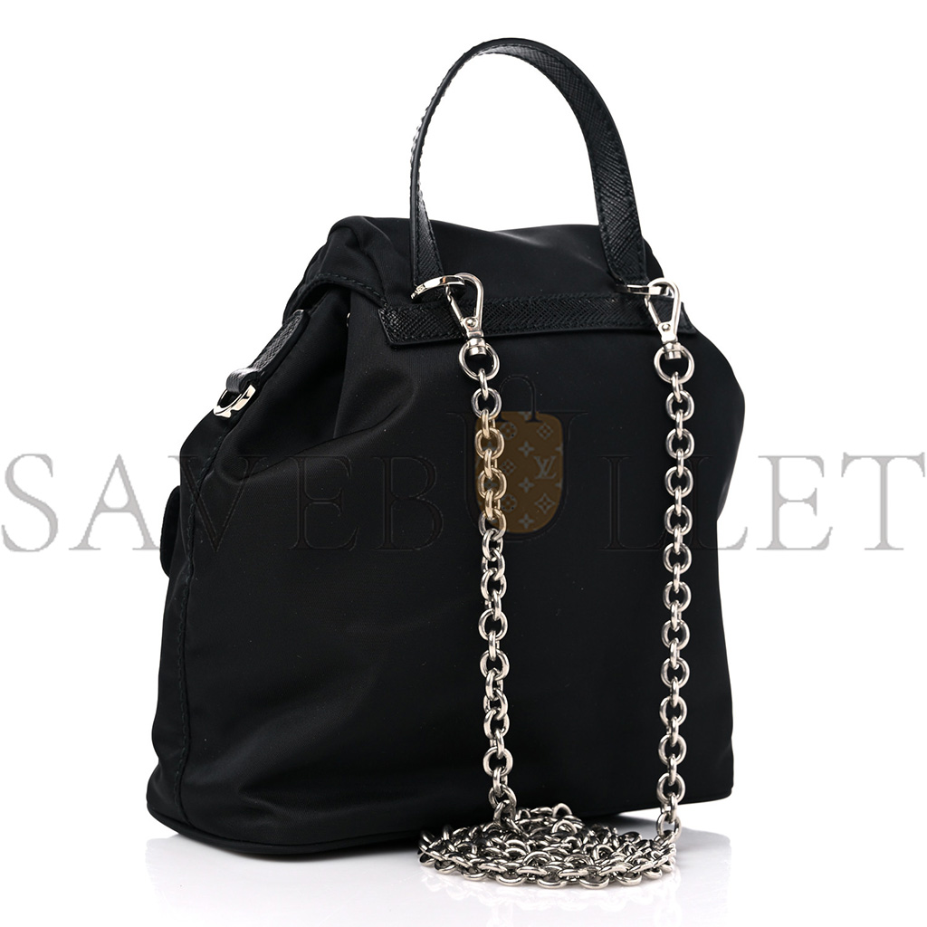 Pra*a nylon vela mini crossbody backpack black (19*19*9cm)