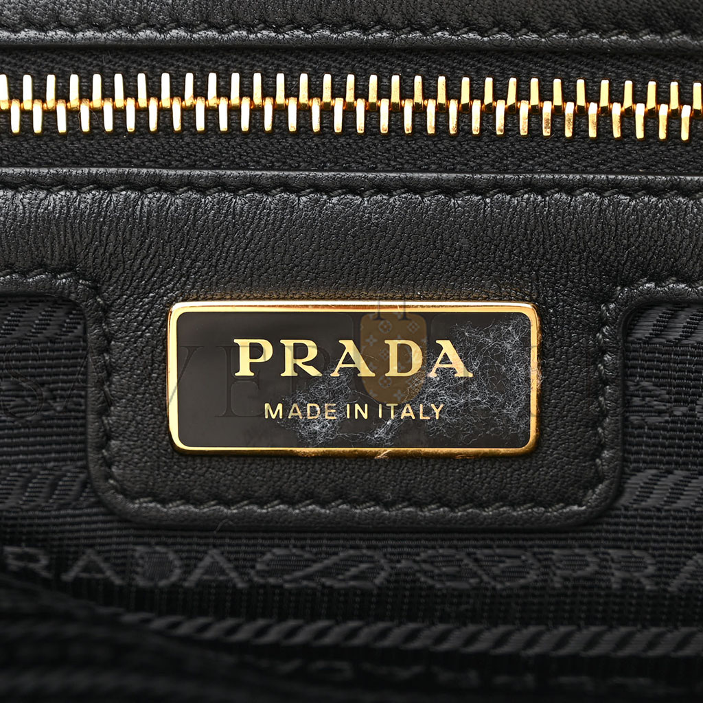 Pra*a nylon saffiano re-edition 1978 medium top handle bag black (31*17*15cm)