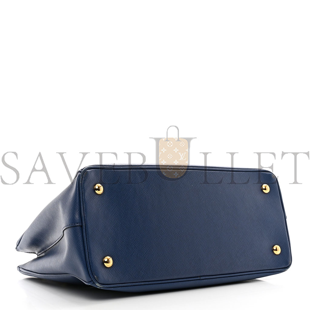Pra*a saffiano lux medium tote bluette (33*23*14cm)