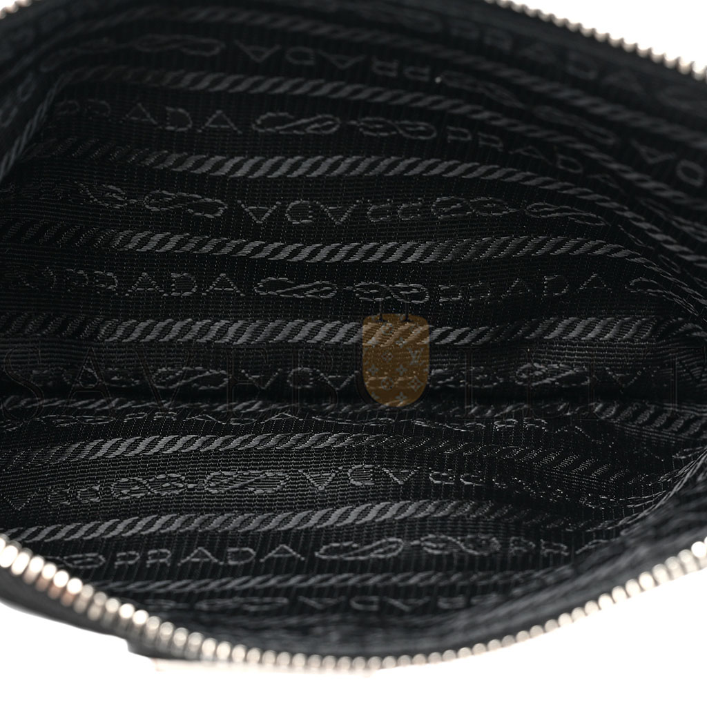 Pra*a re-nylon tessuto saffiano medium backpack black (29*28*15cm)