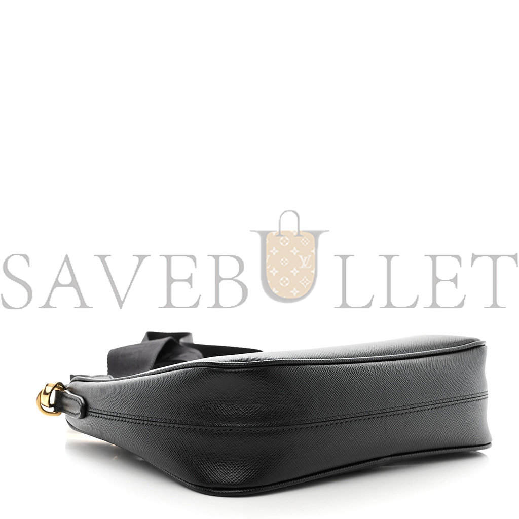 Pra*a saffiano lux re-edition 2005 shoulder bag black (22*17*6cm)