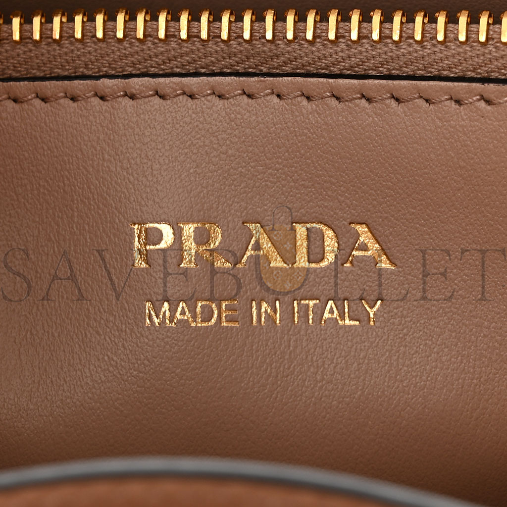 Pra*a saffiano cuir small monochrome top handle tote cipria (25*20*13cm)