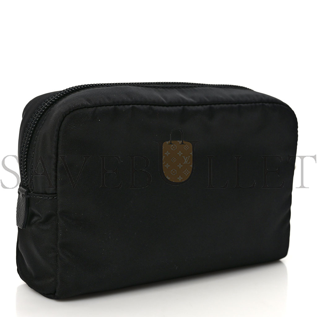 Pra*a tessuto nylon saffiano wristlet black (19*11*9cm)