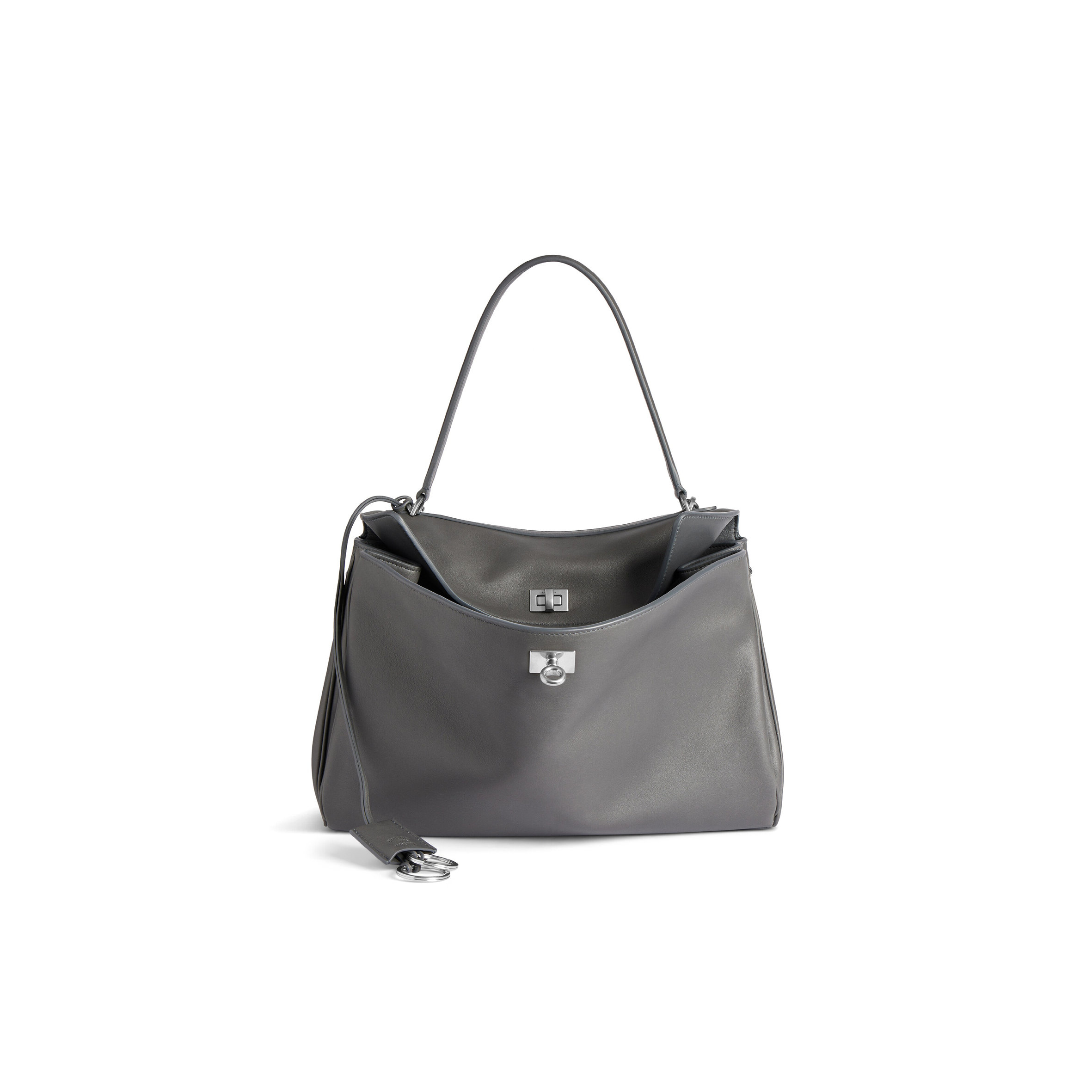 Ba*len*cia*ga women''s rodeo medium handbag in grey 7897722aa4u1239 (35*23.3*10.9cm)