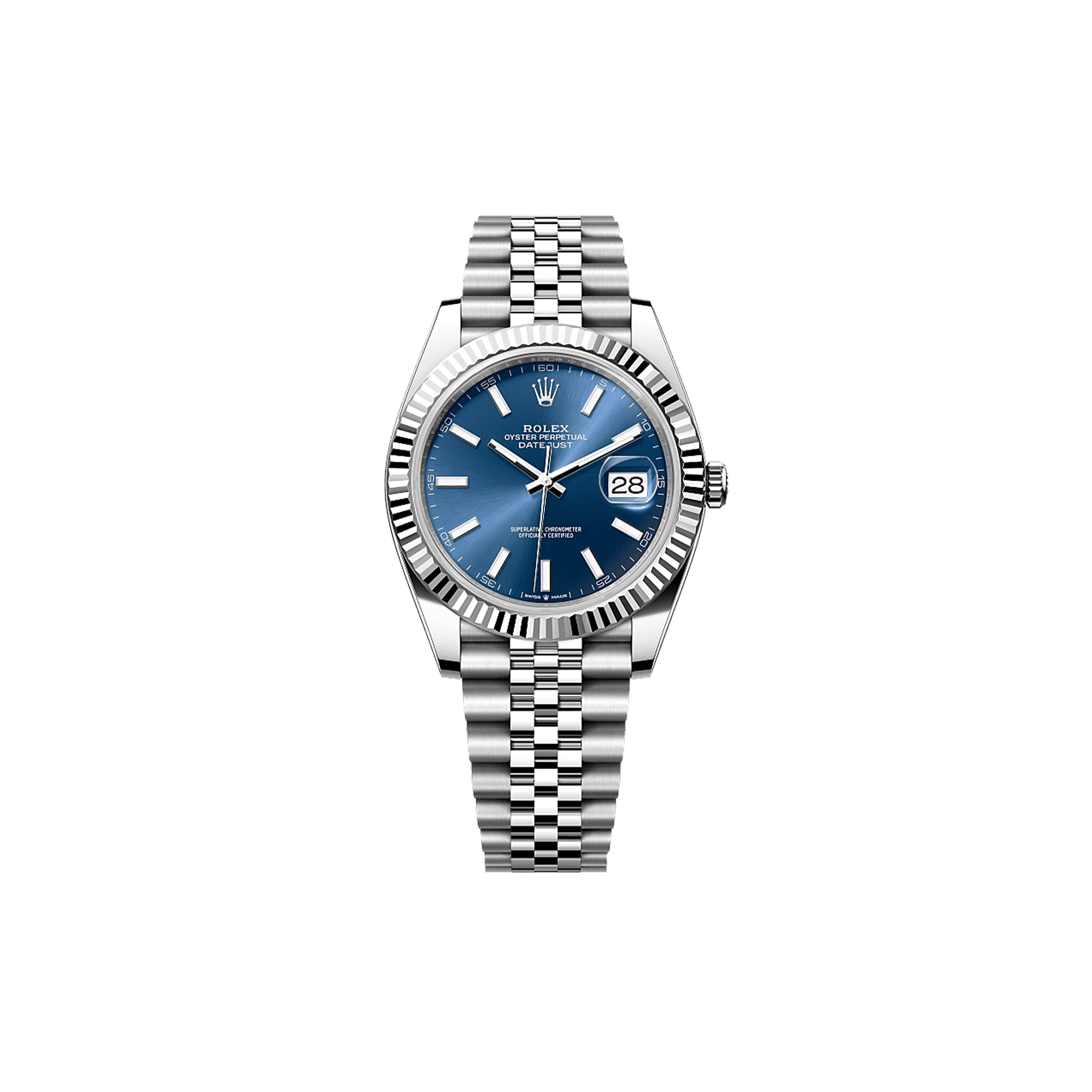 R*l*x datejust 41 oyster, 41 mm, oystersteel and white gold watch 126334