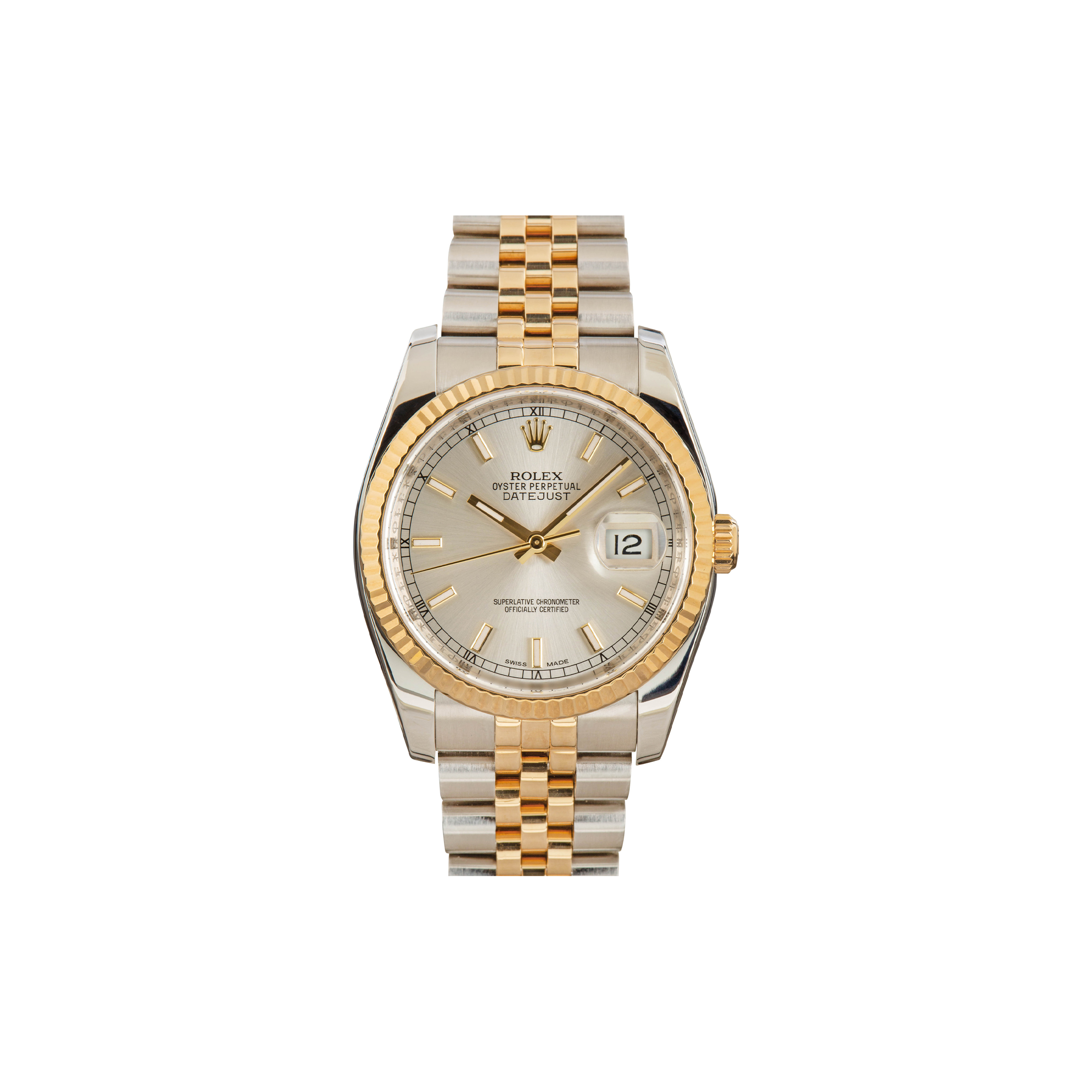 R*l*x datejust silver dial watch 116233