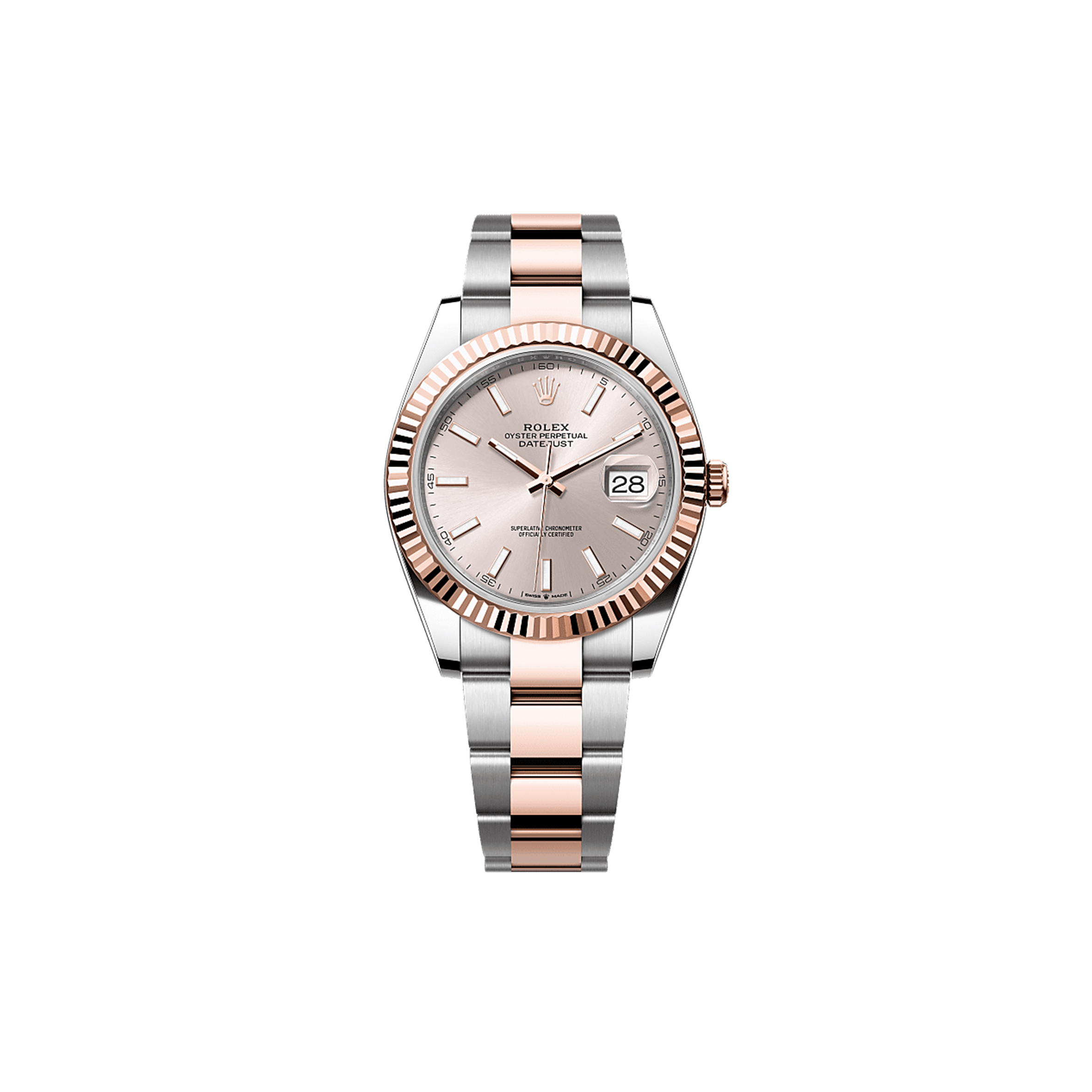 R*l*x datejust 41 oyster, 41 mm, oystersteel and everose gold watch 126331
