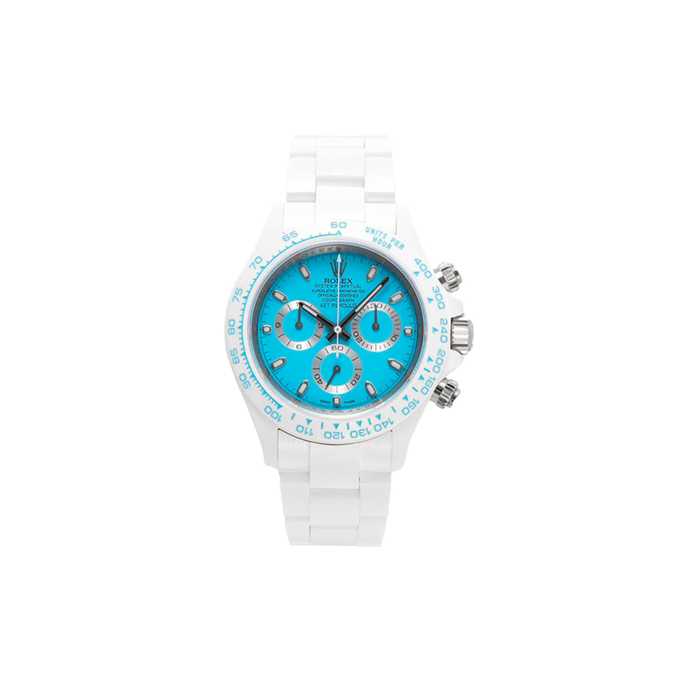 R*l*x daytona blue and white ceramic watch n4130