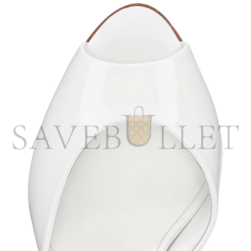 Ch**an louboutin me dolly 100 mm mules-patent calf leather-bianco-women 1221318w302