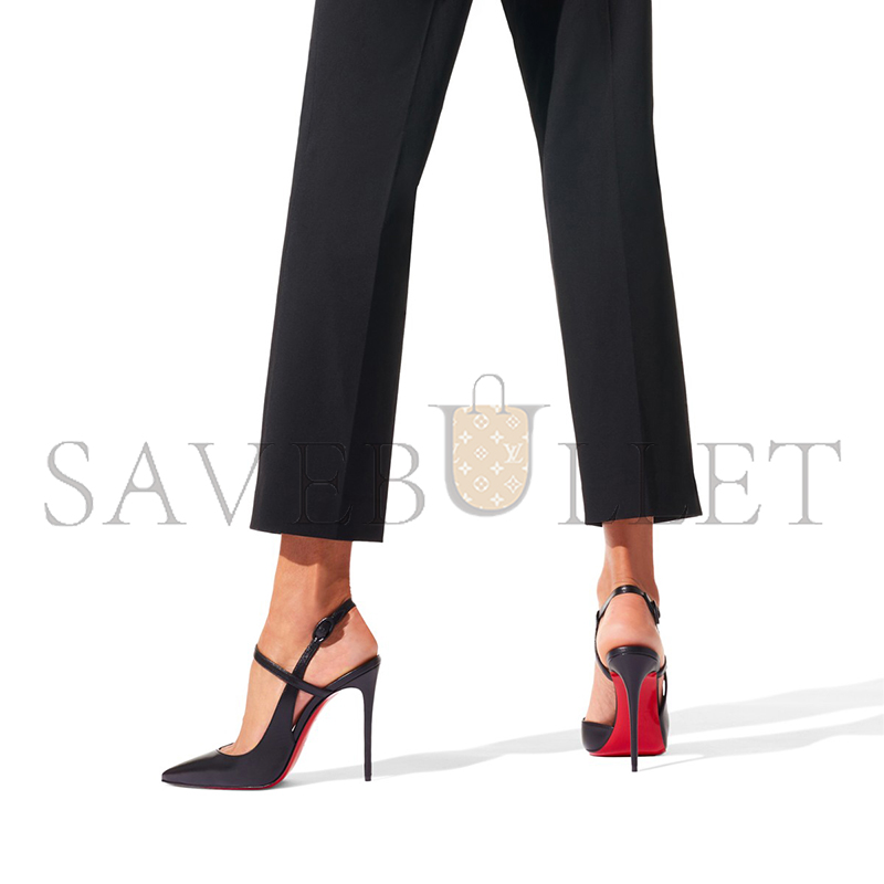 Ch**an louboutin jenlove 100 mm strappy pumps-kid leather-black-women 3210590bk01