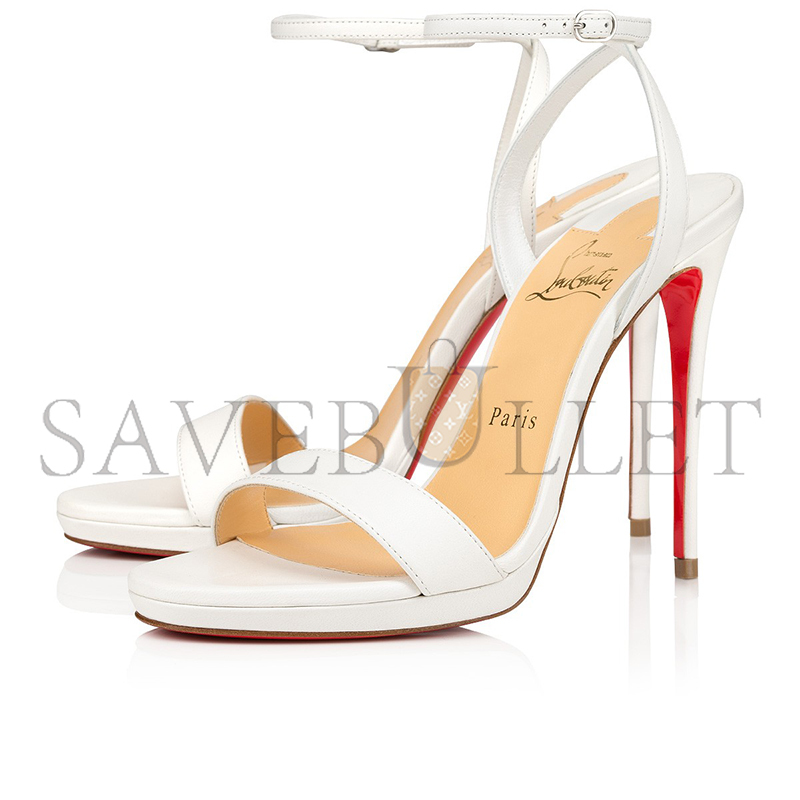 Ch**an louboutin loubi queen 120 mm sandals-nappa leather-bianco 1191582w222