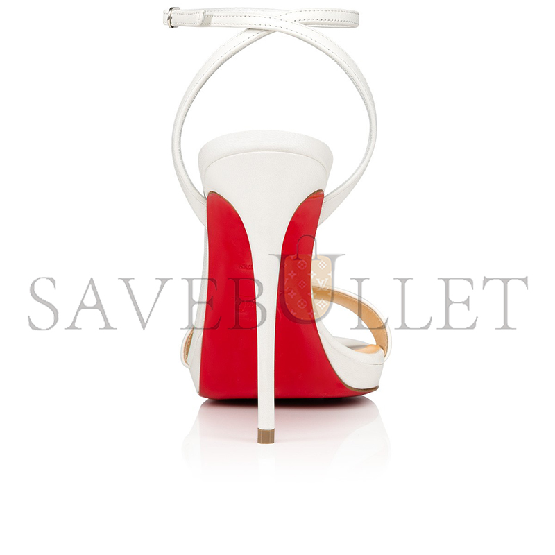 Ch**an louboutin loubi queen 120 mm sandals-nappa leather-bianco 1191582w222