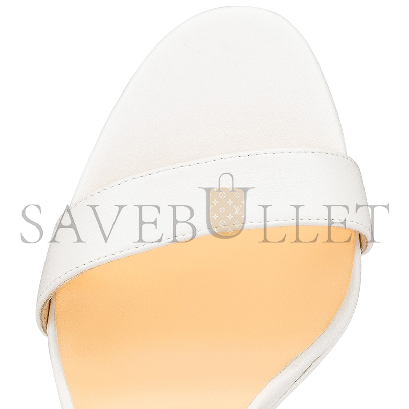 Ch**an louboutin loubi queen 120 mm sandals-nappa leather-bianco 1191582w222