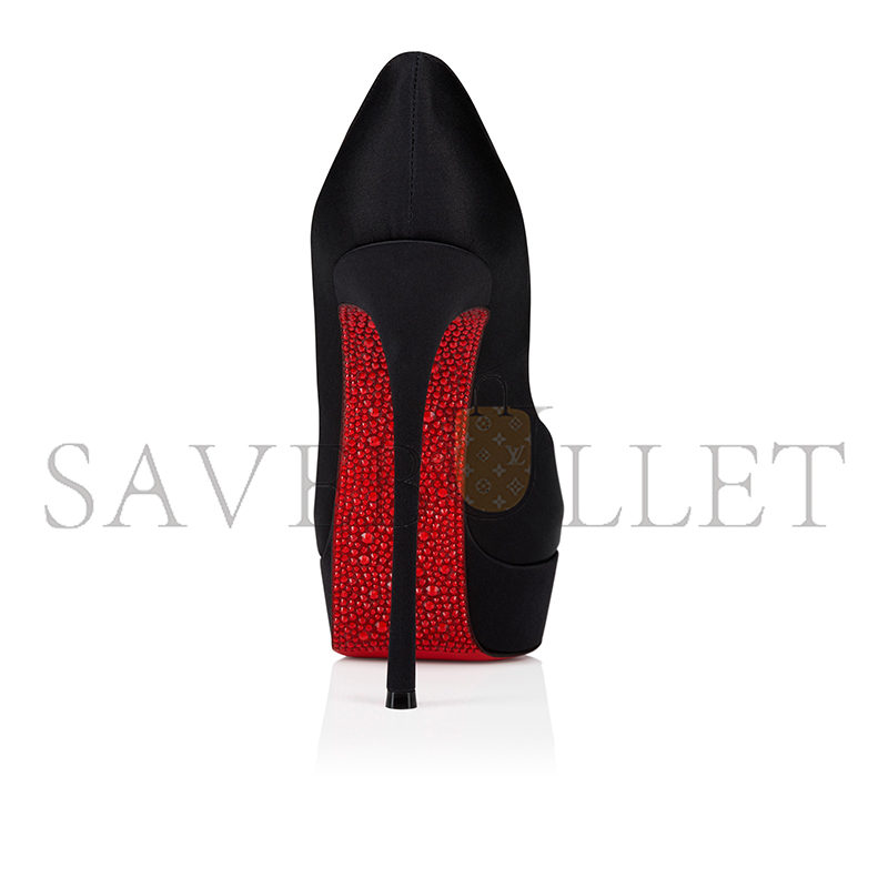 Ch**an louboutin lady peep suola strass 150 mm pumps-crepe satin-black-women 1250537b439
