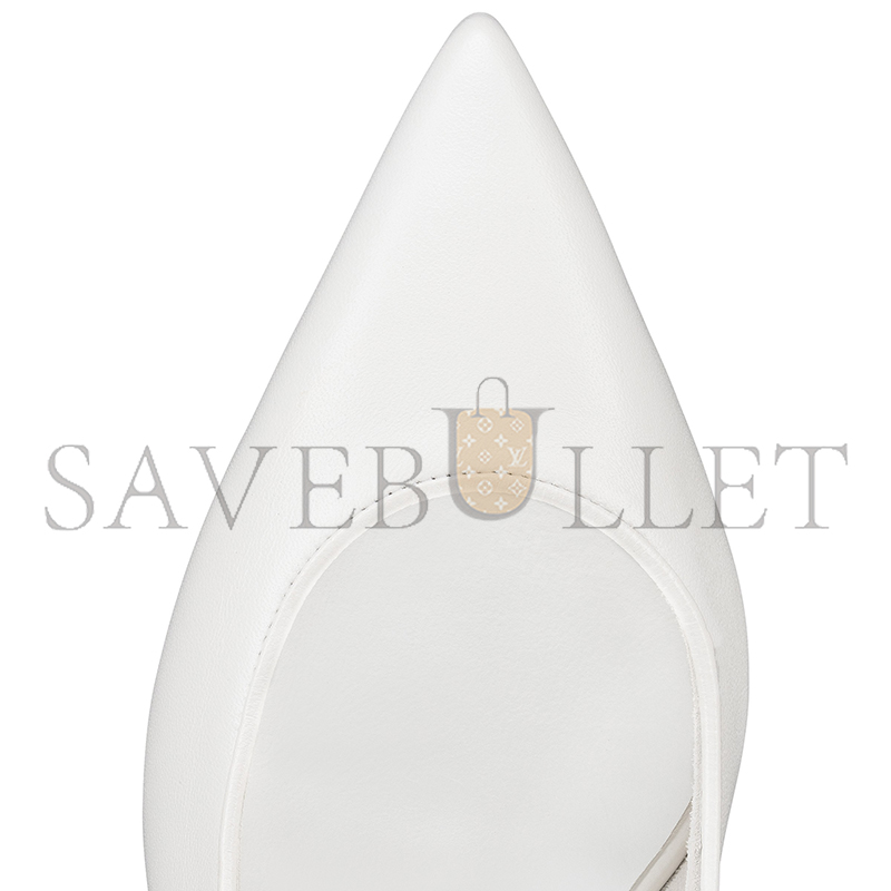 Ch**an louboutin sporty kate sling 55 mm sling back pumps-nappa leather-bianco-women 3240004w302