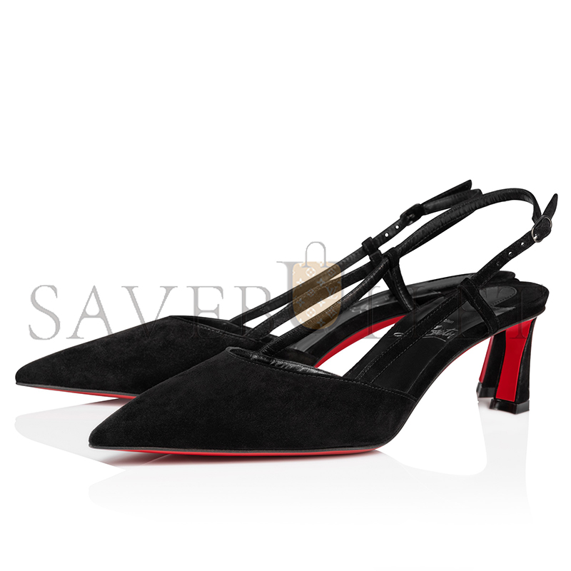 Ch**an louboutin condoroline 55 mm sling back pumps-veau velours-black-women 1250279b439