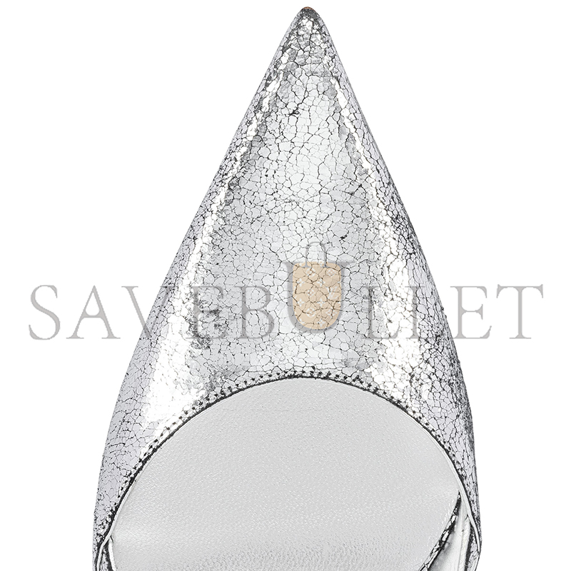 Ch**an louboutin condoroline 55 mm sling back pumps-manoir laminated calf leather-silver-women 1250280s211