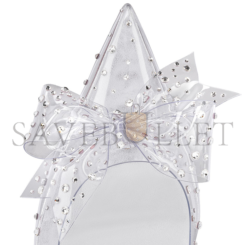 Ch**an louboutin jelly strass 80 mm pumps - pvc, iridescent nappa leather and strass-silver-women 1240737s339