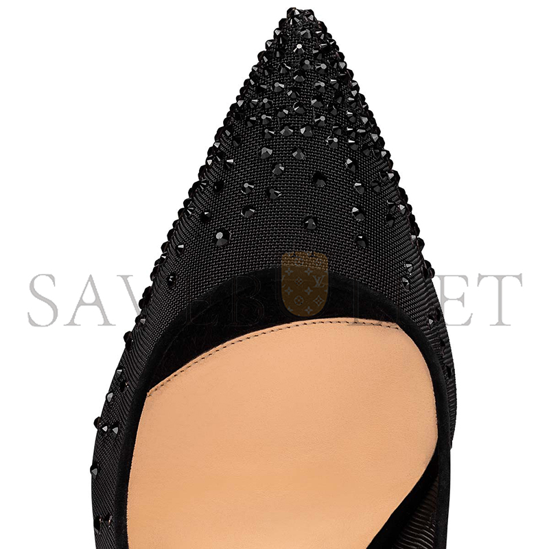 Ch**an louboutin follies strass 100 mm pumps-mesh and strass-black-women 1221335cm47