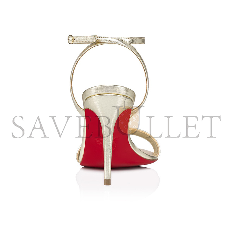 Ch**an louboutin loubigirl 85mm strappy sandals-leather-platine-women 1240041g306