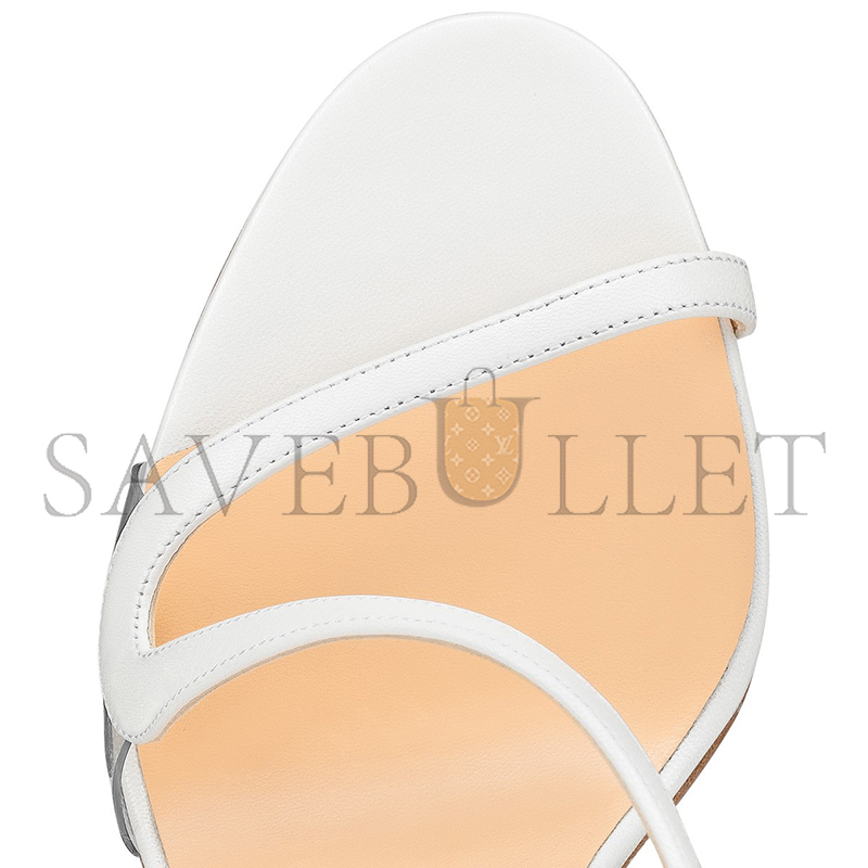 Ch**an louboutin rosalie 100 mm sandals-leather and pvc-bianco-women 3210190w222