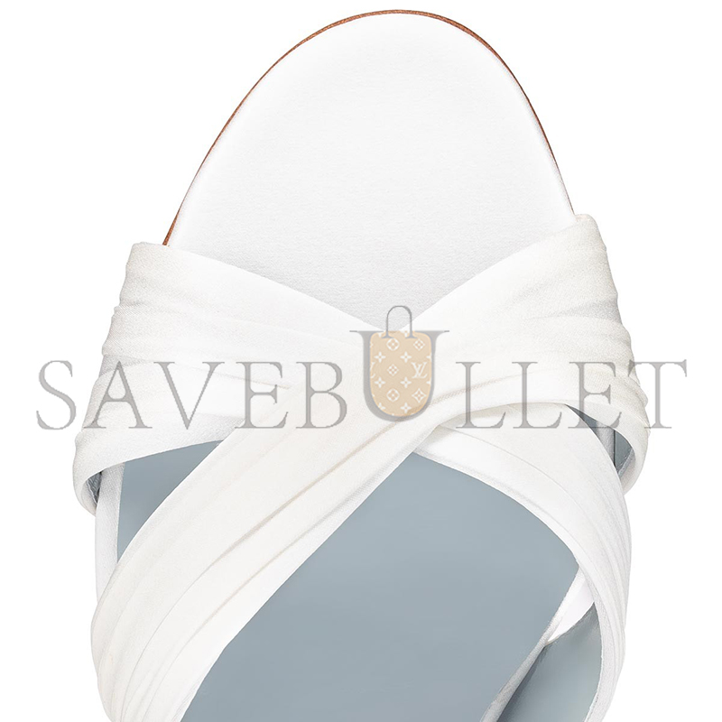 Ch**an louboutin nicol is back 85 mm mules-crepe satin-off white-women 3200239wh19