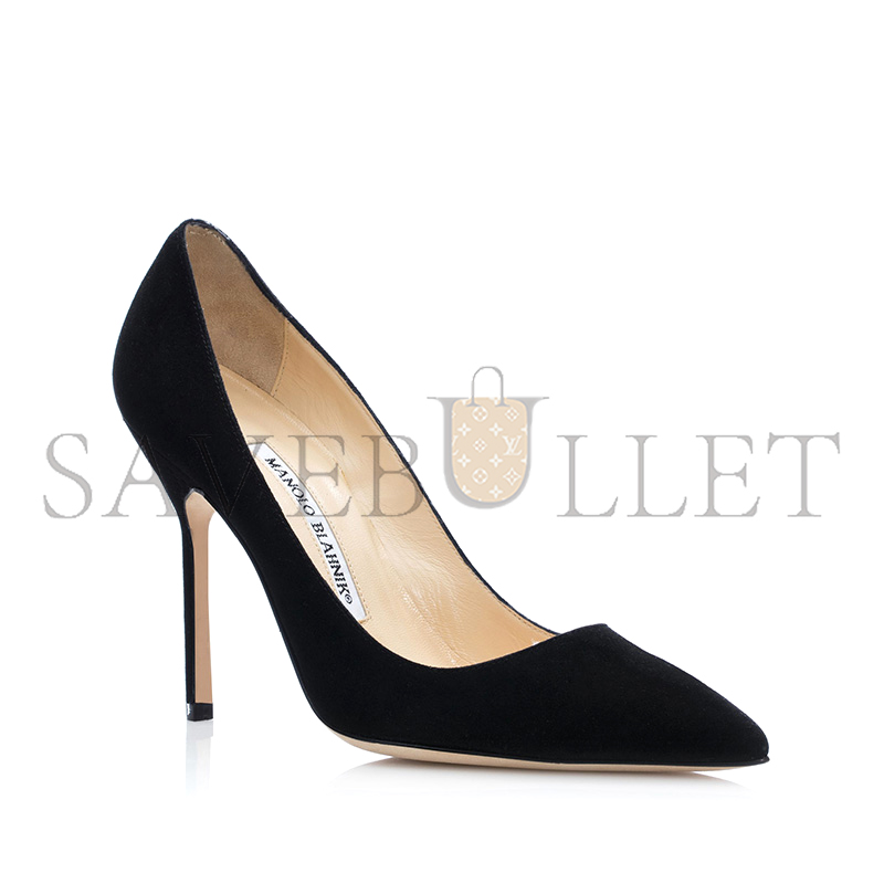 MANOLO BLAHNIK BB BLACK SUEDE POINTED TOE PUMPS 9XX-0417-0016