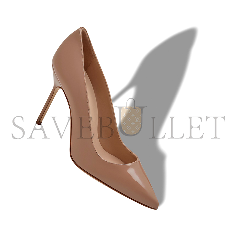 MANOLO BLAHNIK BB PATENT DARK BLUSH PATENT LEATHER POINTED TOE PUMPS 9XX-0537-0009