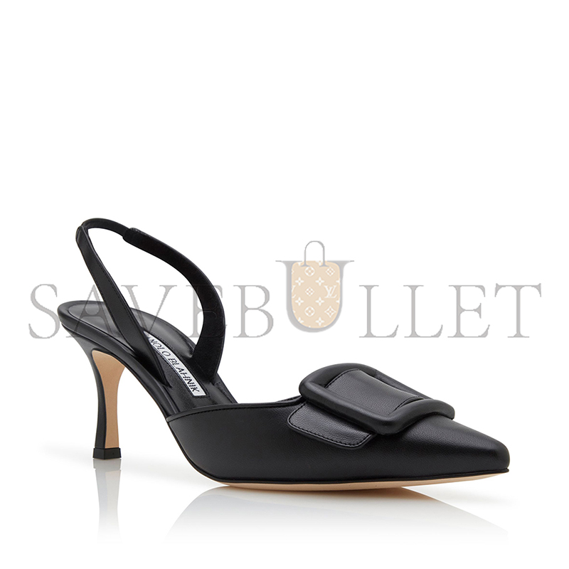 manolo blahnik maY*Li black nappa leather slingback pumps 219-0254-0007