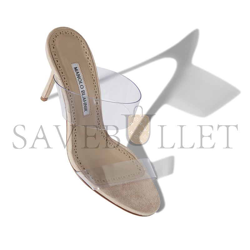 MANOLO BLAHNIK SCOLTO CLEAR ECO PVC OPEN TOE MULES 219-0180-0001