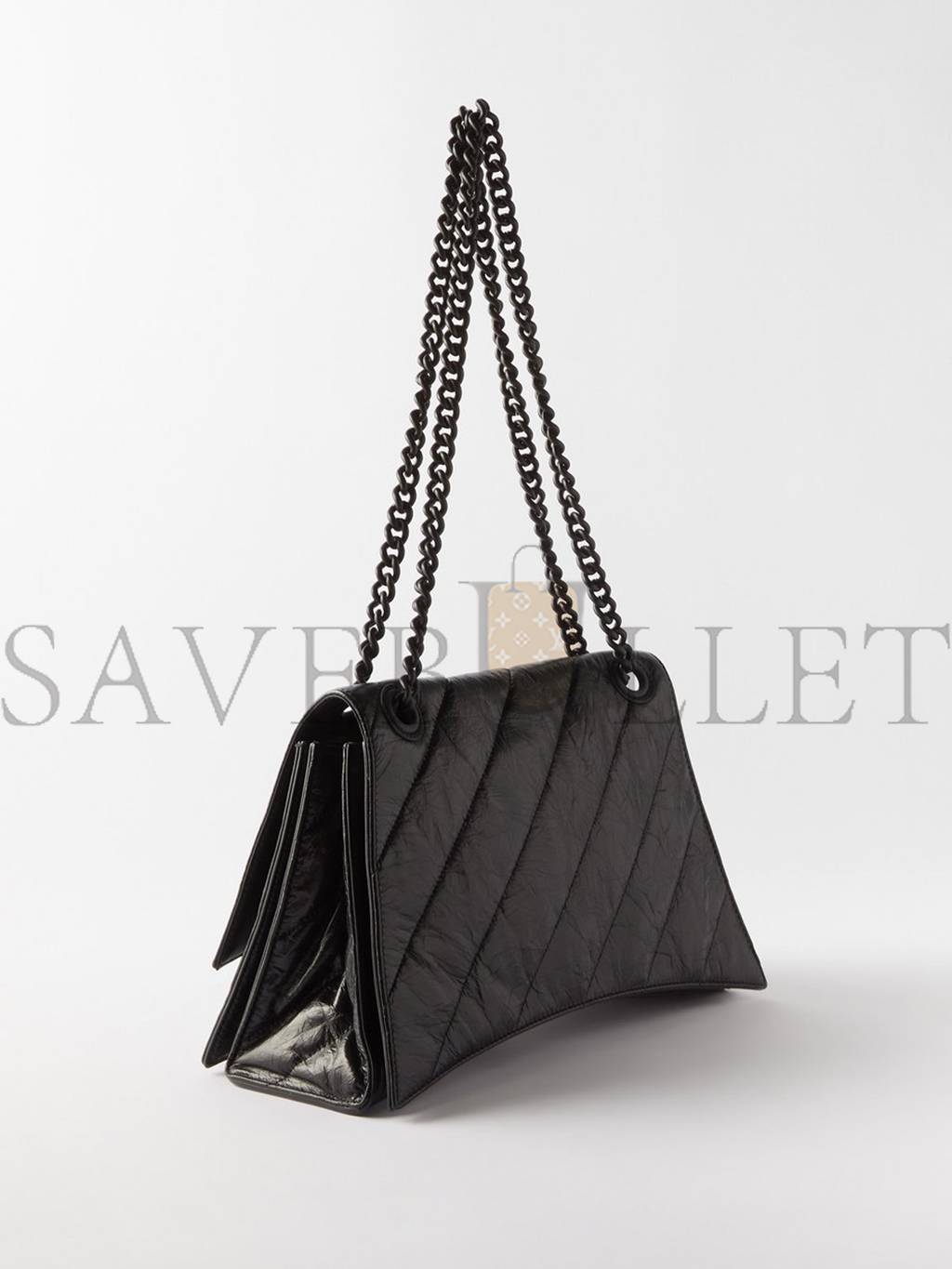 Ba*len*cia*ga black crush m quilted creased leather shoulder bag matchesfashion us (30.9*20.3*11.4cm)