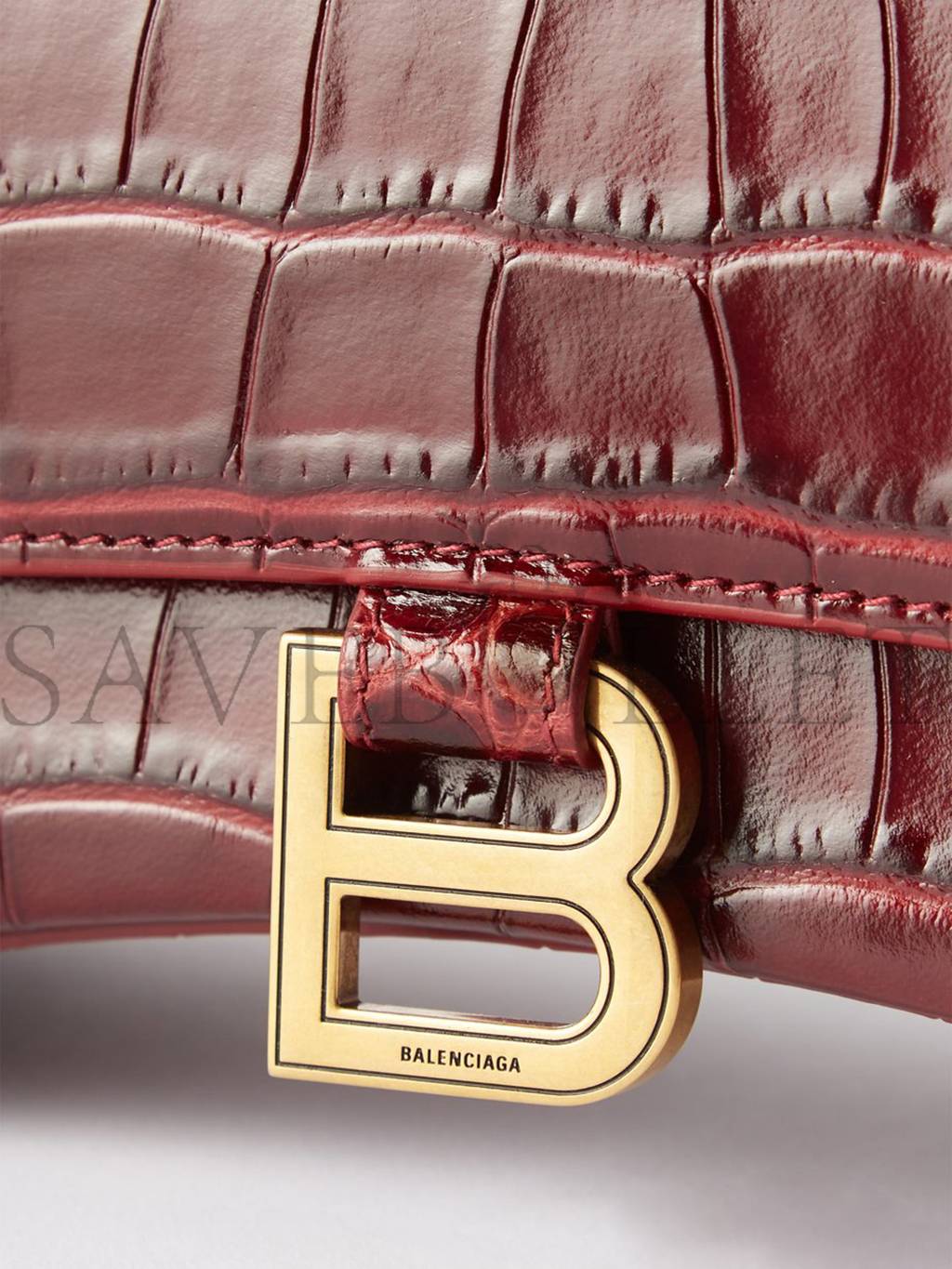 Ba*len*cia*ga red hourglass s crocodile-effect leather bag matchesfashion us (22.5*14.5*10cm)