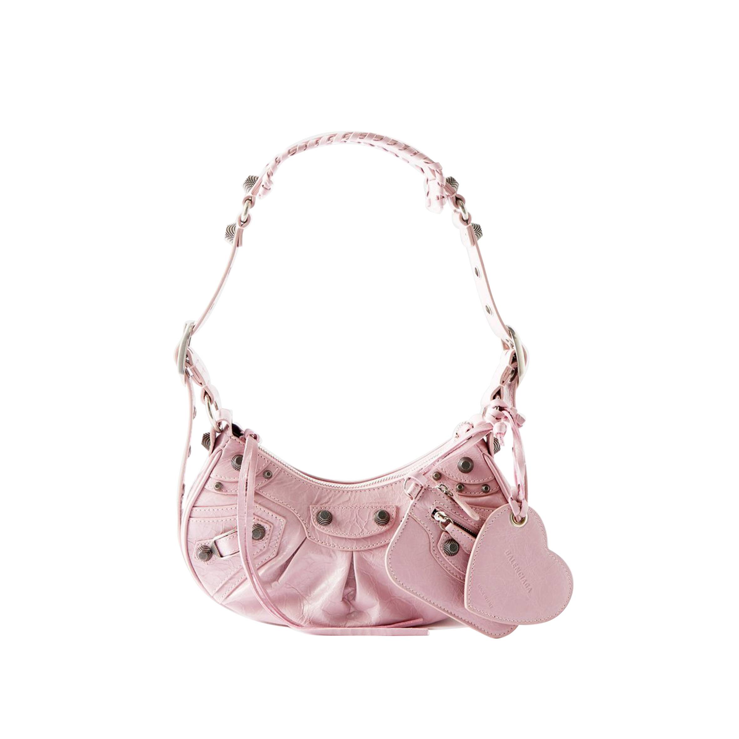 Ba*len*cia*ga pink le cagole xs leather shoulder bag matchesfashion us (26*13*5cm)