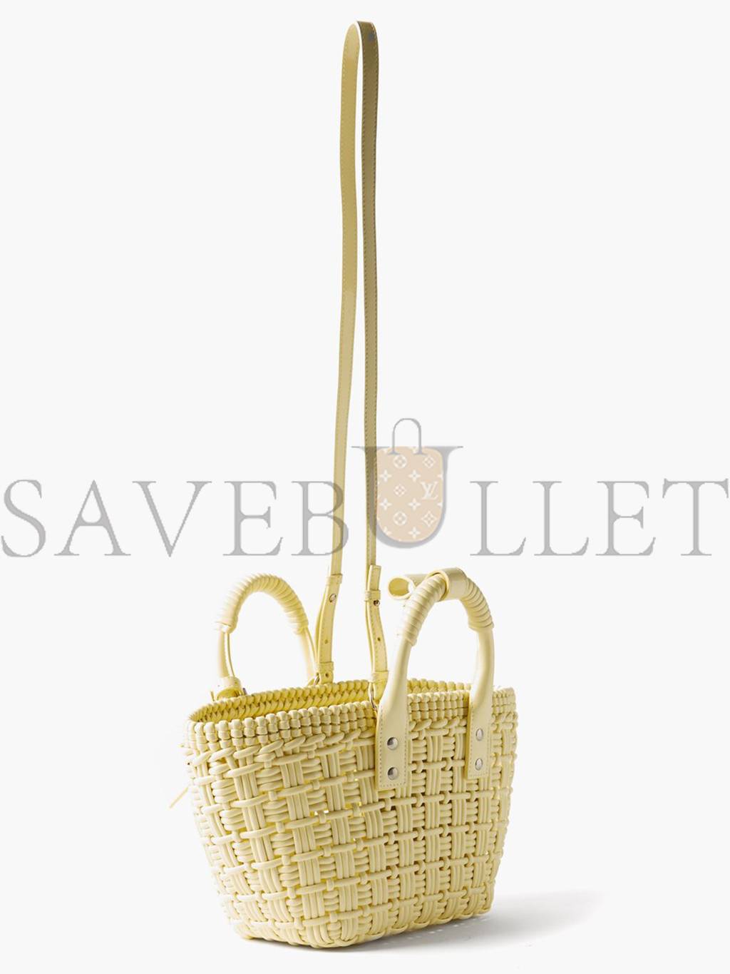 Ba*len*cia*ga yellow bistro xs woven faux-leather basket bag matchesfashion us (22*20*12.5cm)