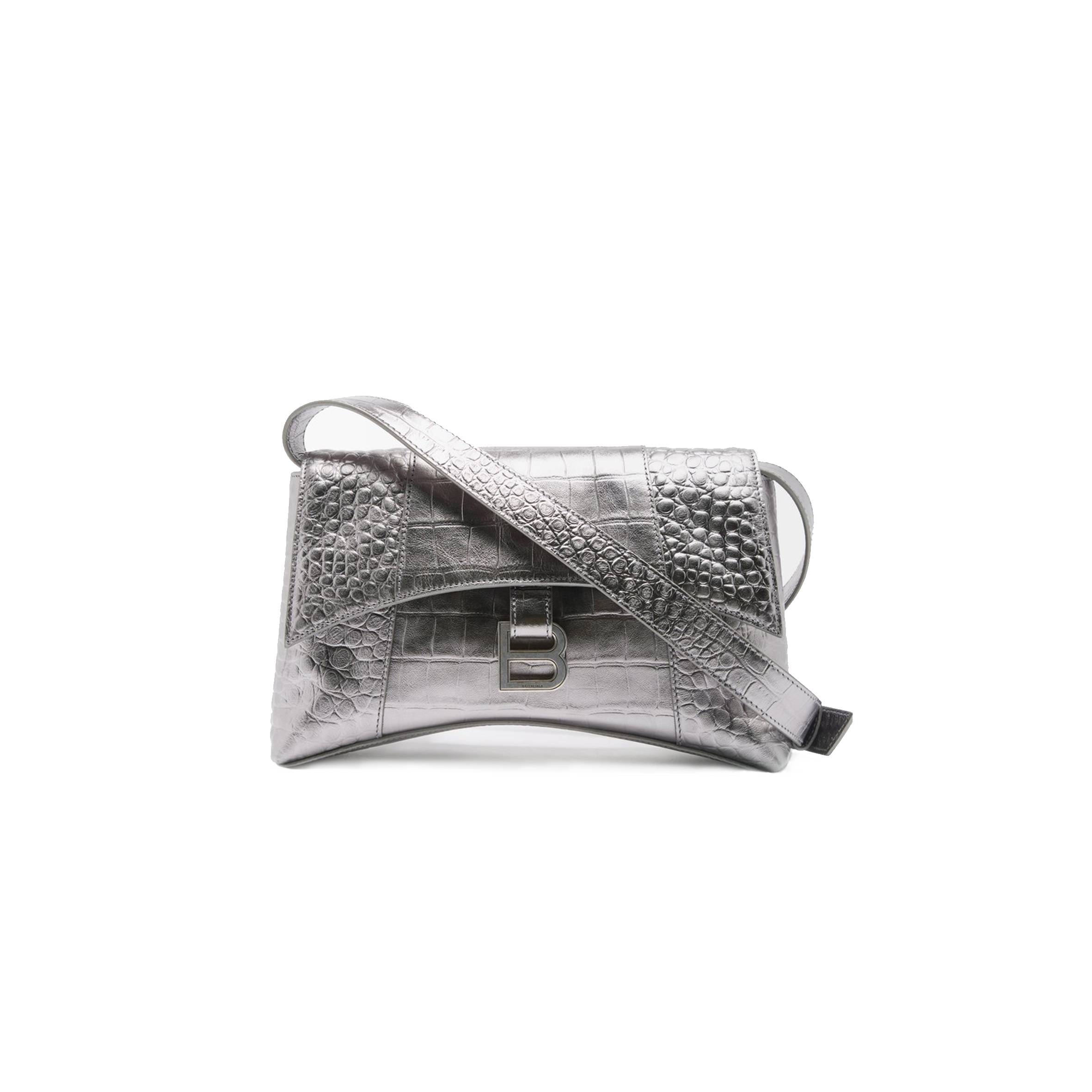 Ba*len*cia*ga metallic downtown xs croc-effect leather cross-body bag matchesfashion us (27*16.5*5.5cm)