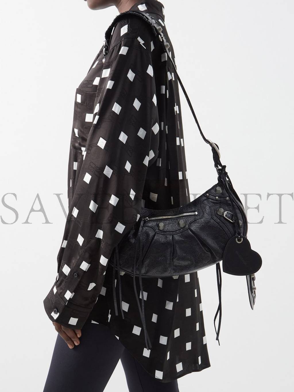 Ba*len*cia*ga black cagole s leather shoulder bag matchesfashion us (33*14.7*7.8cm)