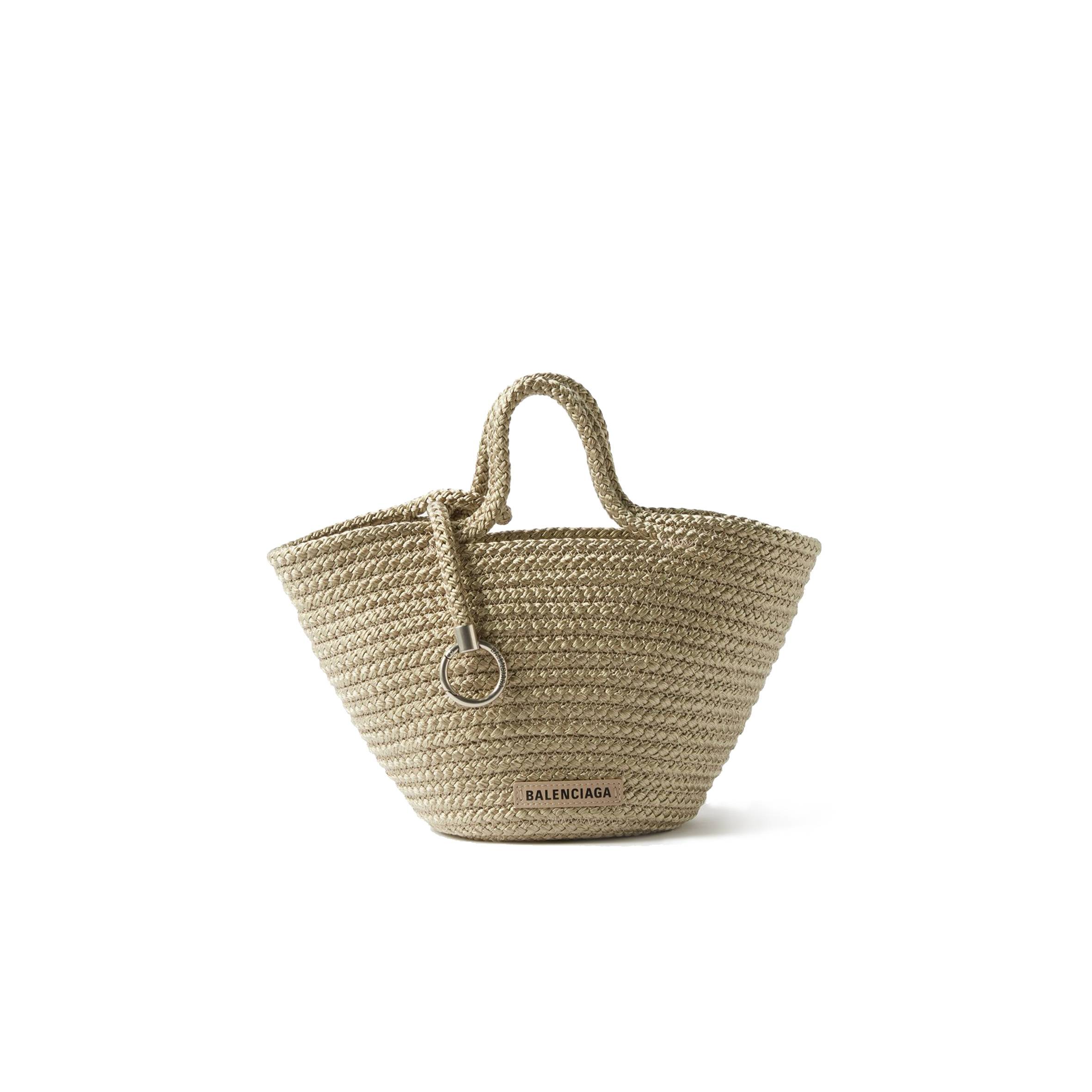 Ba*len*cia*ga neutral ibiza woven basket bag matchesfashion us (32*20.5*14cm)
