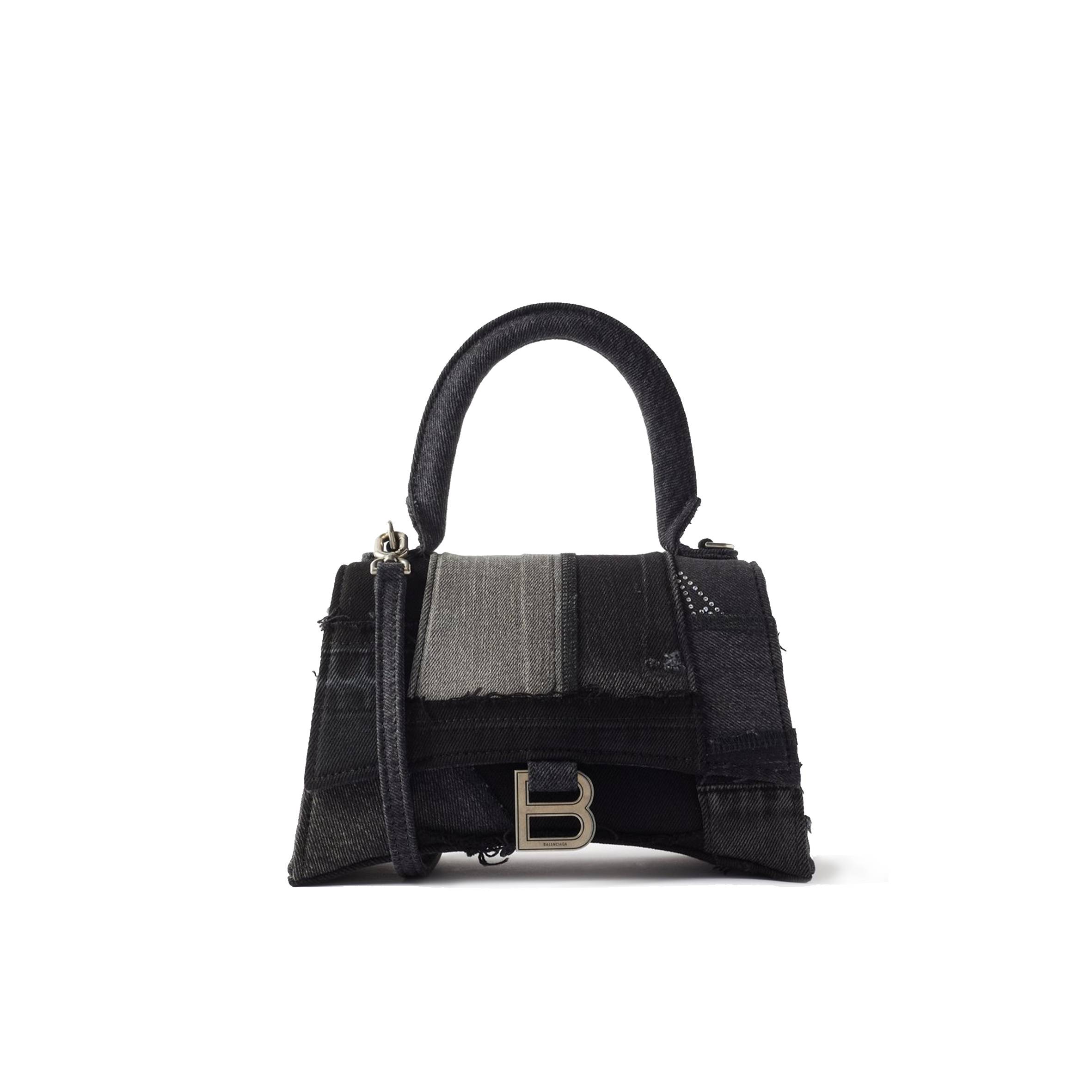 Ba*len*cia*ga blue hourglass s embellished denim bag matchesfashion us (22.8*16.5*20cm)