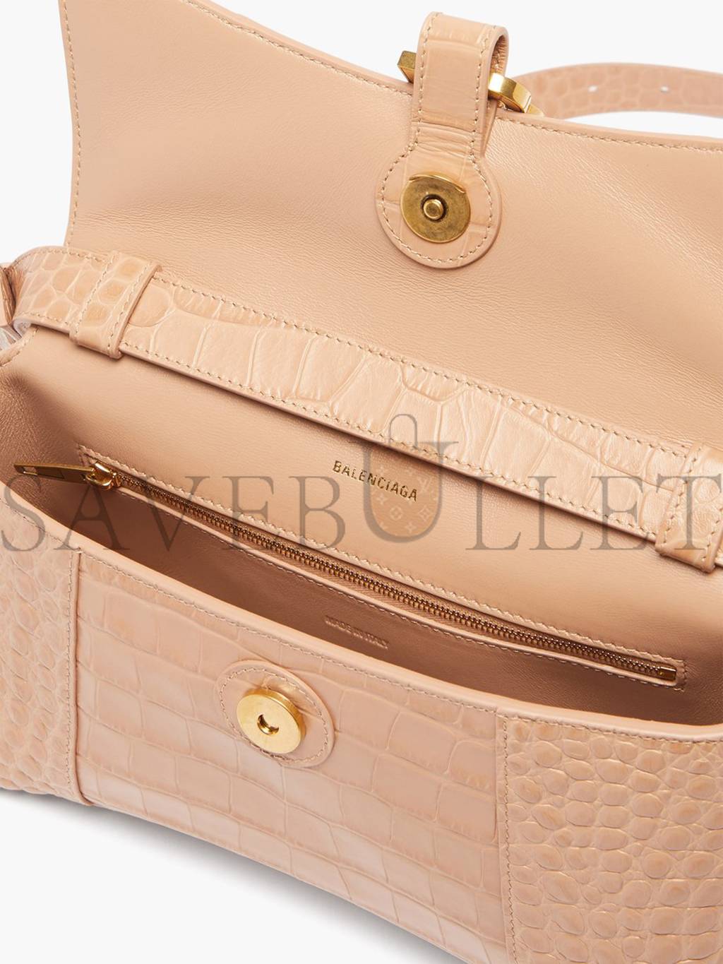 Ba*len*cia*ga neutral downtown xs crocodile-effect leather bag matchesfashion us (25.9*16.5*7.1cm)