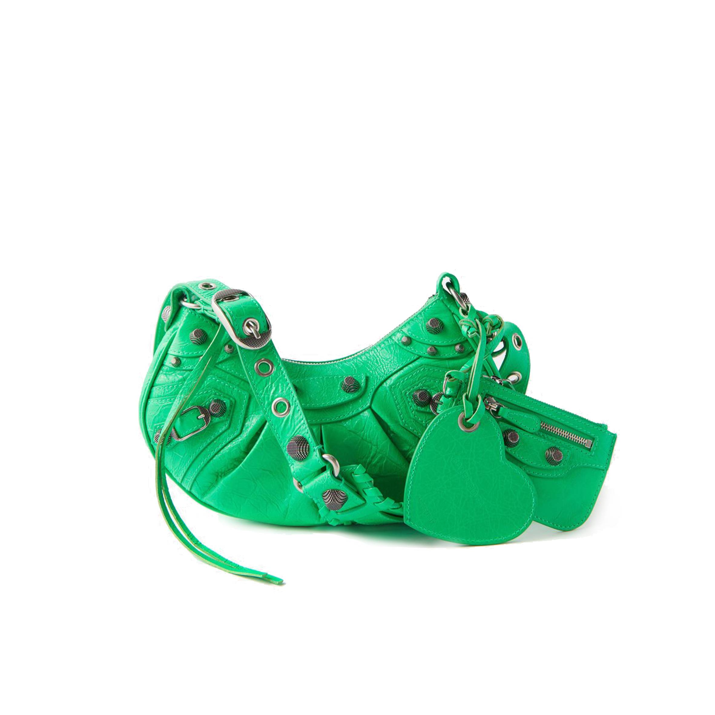 Ba*len*cia*ga green cagole xs studded leather shoulder bag matchesfashion us (25*17.7*6cm)