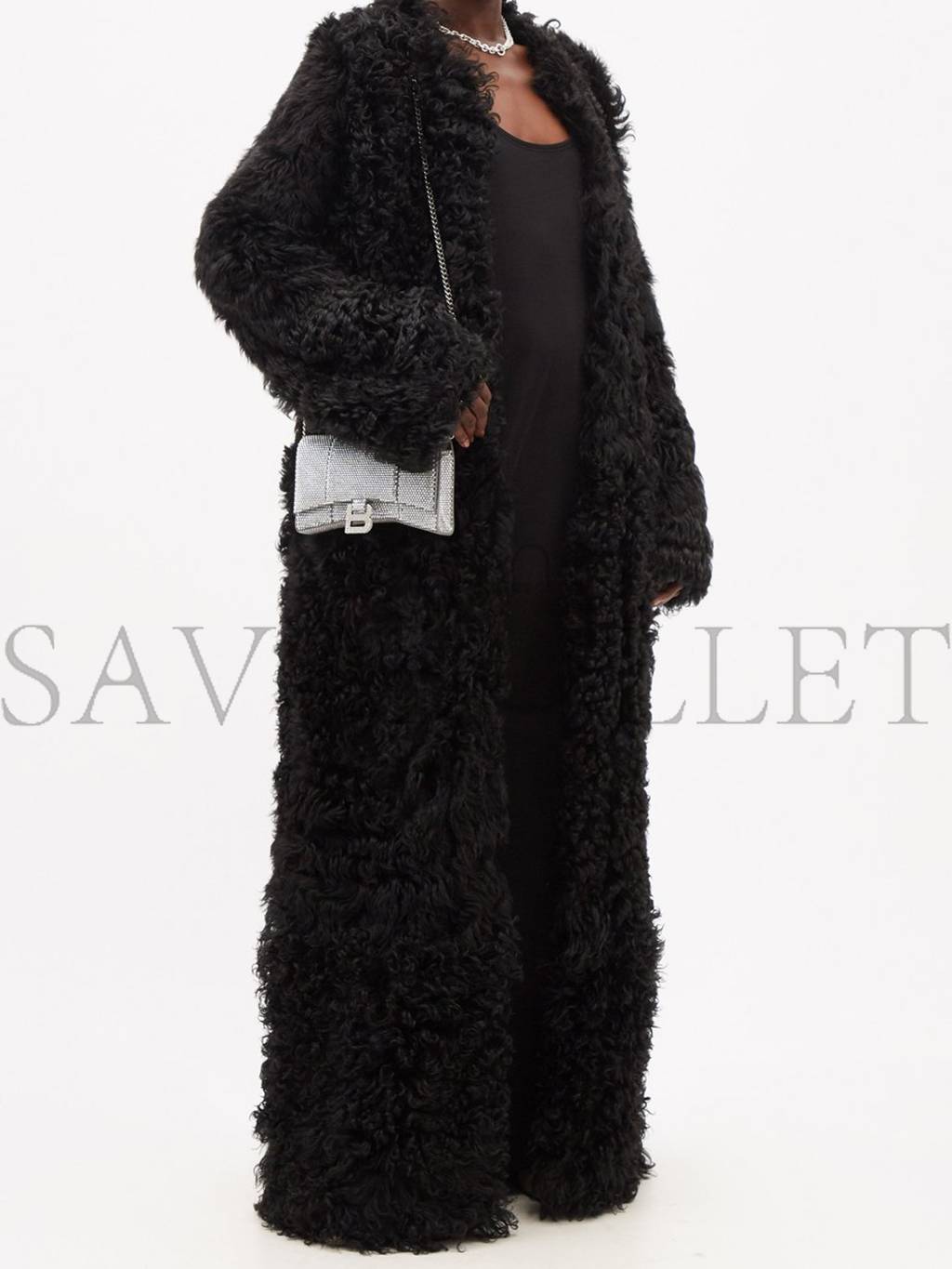 Ba*len*cia*ga grey hourglass crystal-embellished cross-body bag matchesfashion us (19.8*12.1*5cm)