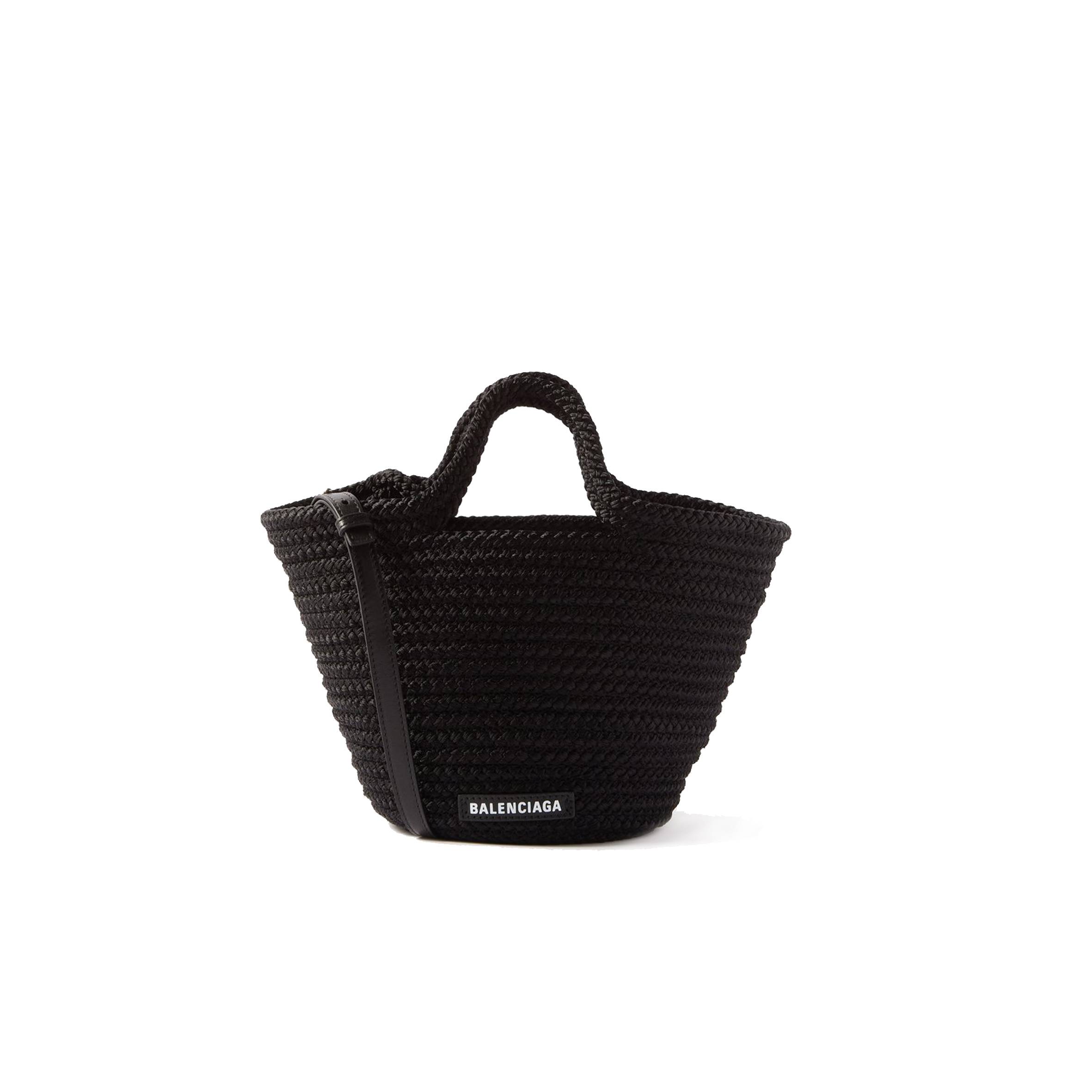 Ba*len*cia*ga black ibiza woven basket bag matchesfashion us (30.4*19.8*15.2cm)