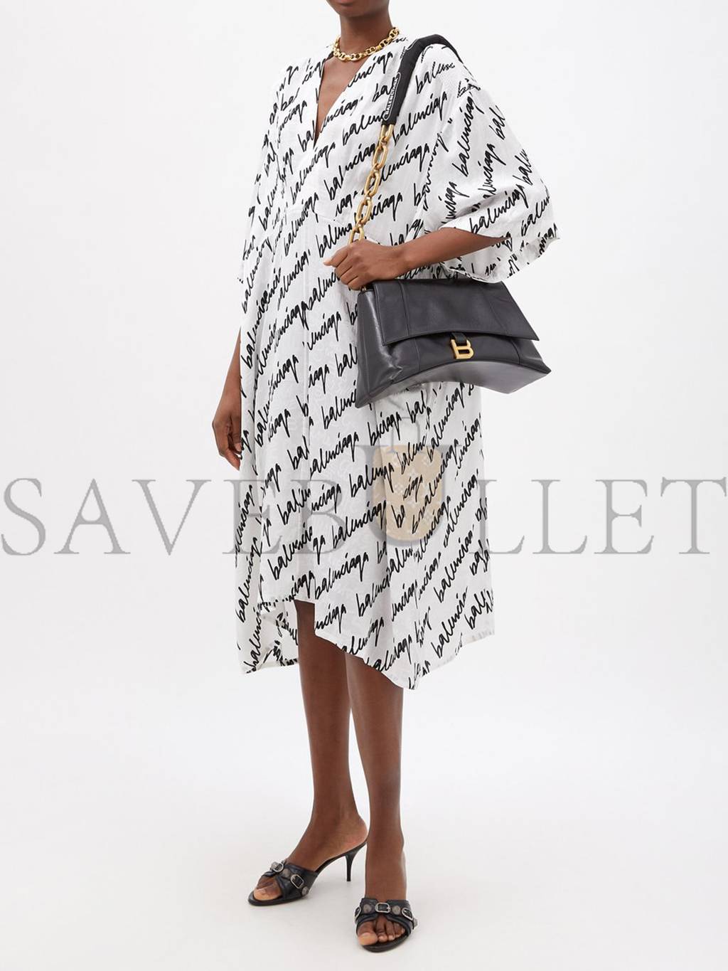 Ba*len*cia*ga black downtown m chain-handle leather shoulder bag matchesfashion us (33*20.3*14.5cm)